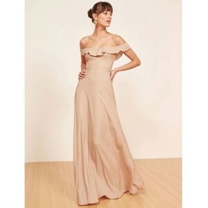 NEW NWT Reformation Verbena Dress Blush Pink Ruffle Maxi Size 2